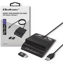 Qoltec Intelligenst smart ID card reader, USB type C 50636