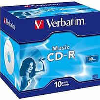 Verbatim  CD-R Audio Verbatim 80Min  Music 10 Pack Jewel 43365V