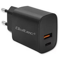 Qoltec GaN POWER PRO charger 1xUSB C, 1xUSB, 30W 52377