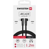 Swissten L Type Textile Universal Quick Charge 3.1 USB-C to USB-C Data and Charging Cable 1.2m Black SW-QU-TYPC-TYPC-12M-BK