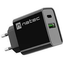 Natec USB Charger Ribera USB-A+USB-C Power Delivery 20W black NUC-2062