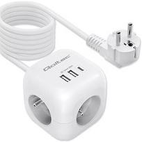 Qoltec Power cube 6in1 3x AC 2x USB 1x USB C PD 20W 52547