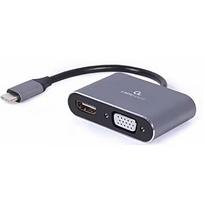 Gembird USB Type-C to HDMI + VGA Display Adapter Space Grey A-USB3C-HDMIVGA-01