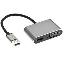 RoGer DrongDisplay Adapter USB to VGA/HDMI + Audio / iOS/Android/Windows/macOS RO-DGK-2IN1-2