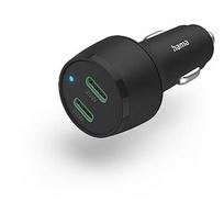 Hama ładowarka samochodowa PD/QC 45W (2X USB-C), czarna 201632