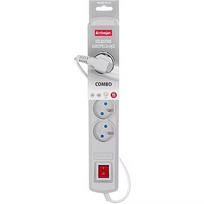 ActiveJet grey power strip with cord ACJ COMBO 5G/3M/BEZP. AUT/S ACP-5GN 3M SZ