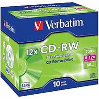 Verbatim  CD-RW SERL Verbatim 700MB 10x-12x 10 Pack Jewel 43148