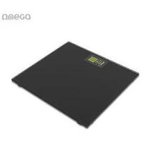 Omega OBSB Bathroom Body Scales (28x26cm) made from Hard 6mm Glass with LCD (max 180kg) Black OBSB