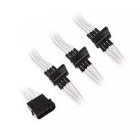 Silverstone 4-Pol-Molex auf 4x SATA Verlängerung - 300mm weiß SST-PP07-BTSW