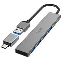 Hama Hama USB Hub, 4x USB 3.2 Gen 1, USB-C adapter, gray - USB hub 00200141