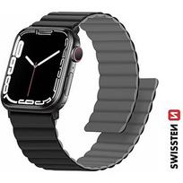Swissten Silicone magnetic band, 38-40mm, Black/Grey - for Apple Watch 1/2/3/4/5/6/7/8/SE/SE2022 46000501
