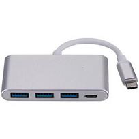 RoGer AD15641 USB-C Hub - Splitter 3 x USB 3.0 / USB-C Silver AD15641