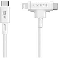 Hyper HyperJuice Silicone USB-C to USB-C and Lightning Hybrid 60W Cable HJ4010WHGL