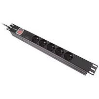 Lanberg PDU rack power strip 19 inch 1U 16A 5x230V 2m black PDU-05E-0200-BK