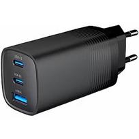 Gembird Lādētājs Gembird 3-port 65W GaN USB PowerDelivery fast Charger Black TA-UC-PDQC65-01-BK