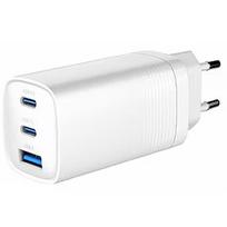 Gembird Lādētājs Gembird 3-port 65W GaN USB PowerDelivery fast Charger White TA-UC-PDQC65-01-W