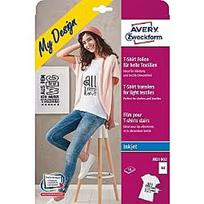 Avery Folie do wprasowywania na jasne tkaniny A4 10 ark. białe MD1002