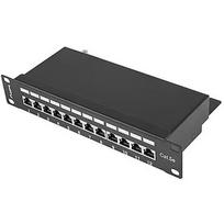 Lanberg Patch Panel 10'', 12 port 1U, cat.5e, black PPF5-9012-B