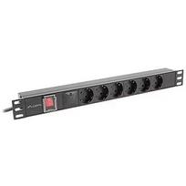 Lanberg PDU rack power strip 19 inch 1U 16A 6x230V schuko 2m black PDU-06F-0200-BK