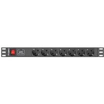 Lanberg Surge protector Rack PDU 1U 7x Schuko 2m PDU-07F-0200-BK