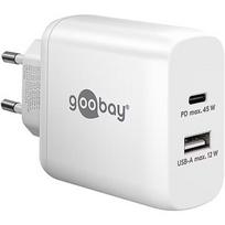 Goobay 65412 USB-C PD Dual Fast Charger (45 W), White 65412
