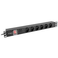 Lanberg L.zasil.rack PDU 1U 16A 2m 6 gn. PDU-06E-0200-B PDU-06E-0200-BK