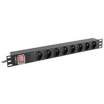 Lanberg L.zasil.rack PDU 1U 16A 2m 8 gn. PDU-08E-0200-B PDU-08E-0200-BK