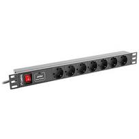 Lanberg Surge protector Rack PDU 1U 7x Schuko 2m 10A black PDU-07F-0200-IEC-BK