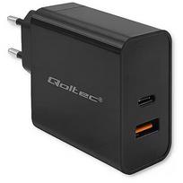 Qoltec Super Quick PD charger 1xUSB C, 1xUSB, 65W 52380