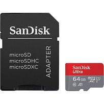 SanDisk Ultra, microSDXC, 64GB, UHS-I, U1, V10 +Adapter SDSQUAB-064G-GN6IA