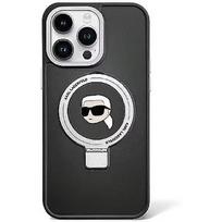 Karl Lagerfeld Ring Stand Karl Head MagSafe Back Case for Apple iPhone 15 Pro KLHMP15LHMRSKHK