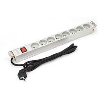 Digitus PDU 19 "rack, 8 slots Type E, Schuko plug, 1.8m cable, aluminum switch A-19-STRIP-2-IMP