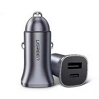 Ugreen USB-C PD+USB-A QC 24W Schnell-Ladegerät fürs Auto, grau 30780