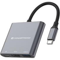 Diverse Hersteller Adapter USB-C =>HDMI, USB 3.0, USB-C PD (St/Bu) 15cm schwarz/black DONN01G