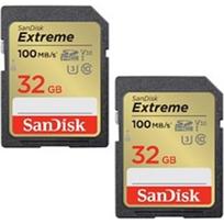 SanDisk Extreme, SDHC, 32GB, UHS-I, U3, V30, 2Pack SDSDXVT-032G-GNCI2