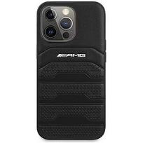 Mercedes AMG AMHCP13LGSEBK Leather Debossed Lines Back Case For Apple iPhone 13 Pro Black AMHCP13LGSEBK