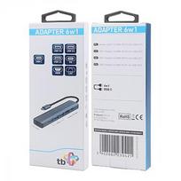 TB Adapter HUB USB C 6in1 - HDMI, USBx3, PD, RJ-45 AKTBXVA6W1U3HRJ