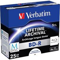Verbatim BluRay M-DISC BD-R Verbatim [ jewel case 5 | 25GB | 4x | Inkjet Printable ] 43823