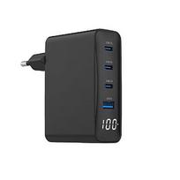 Gembird Universal charger 100W GaN 1xUSB-A 3xUSB-C fast charger LCD black TA-UC-PDQC100LCD-01-BK