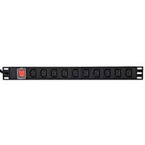Gembird Power Distribution Unit PDU 10pcs C13 Sockets 1U 16A C19 Plug 2m Cable EG-PDU-10C132C19