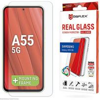Displex Panzerglas + Schutzhülle für Samsung A55 , Schmutzabweisend, Kratzresistent, Schockresistent, Stoßfest, Transparent 01954