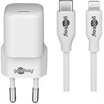 Goobay Apple Lightning / USB-C PD charging set 30 watts, charger (white, 1 meter cable, PD) 64575