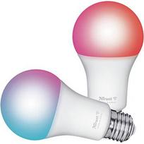 Trust E27 DUO-PACK LED RGBCW WI-FI Smarte WiFi LED-Lampe, weiß und farbig, Fassung E27, von Ihrem Smartphone/Tablet zu steuern 71294