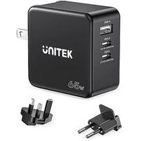 Unitek Ładowarka GaN, PD 65W, podróżna, 3 porty P1117B