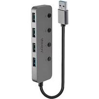 Lindy 4 port USB 3.0 hub with on/off switches, USB hub 43309
