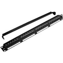 Gembird 19'' patch panel 24 port 1U cat.6 with rear cable management, black NPP-C624CM-001