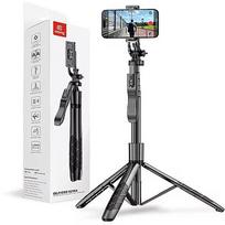 Crong Aluminium selfie stick Bluetooth tripod black CRGSGU1BLK