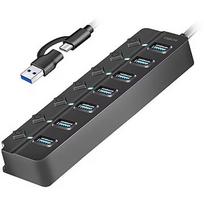 Logilink USB3.2 Gen1 hub, 7 port on/off switch black UA0420