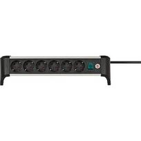 Brennenstuhl Alu-Office-Line Power Strip 6-fold, 3m, Black/Silver 1391040600