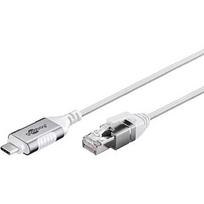 Goobay Ethernet adapter cable USB-C 3.2 Gen2 > RJ-45, Slim (white, 3 meters) 74388